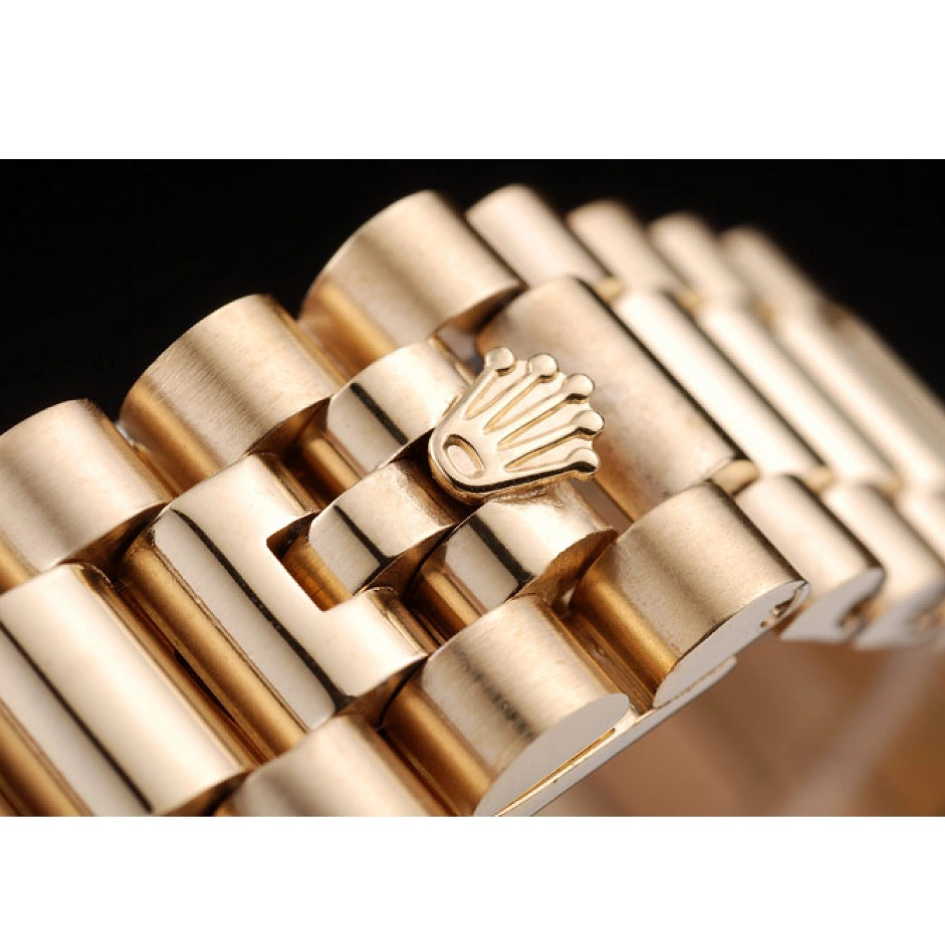 Aaa replica watch Day-Date Dial Gold White Plated Yellow Stainless 18k Rolex Steel 0709